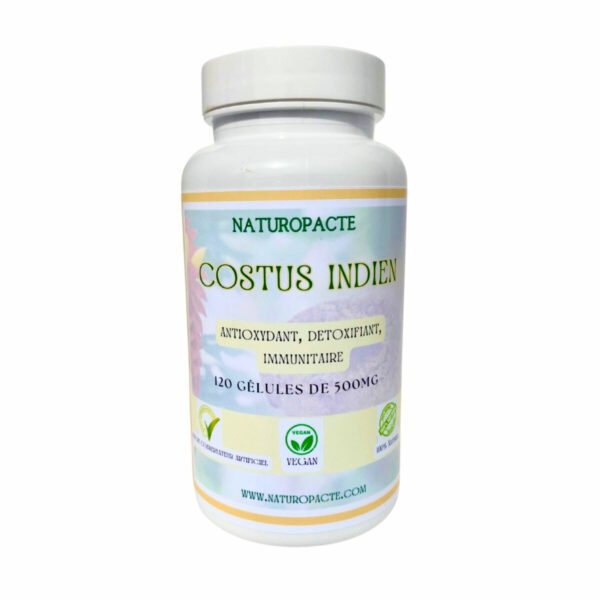 Costus Indien en gélules 500 mg – complément alimentaire naturel purifiant, digestif et immunomodulant, 120 gélules végétales